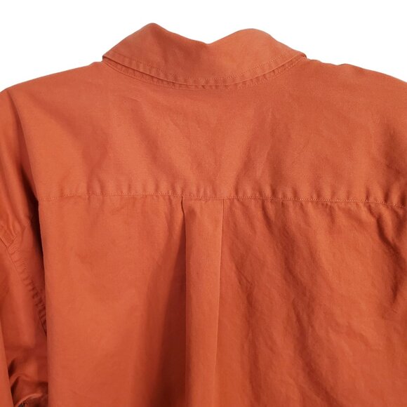 Eddie Bauer Mens Size XL Shirt Button Down Long Sleeve 100% Cotton Autumn Orange - Picture 8 of 8